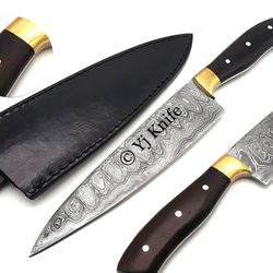 Custom Hand Forged, Damascus Steel 12.5 Inches Chef Knife, Chef Chopper, Edc Knife, Kitchen Knife With sheath
