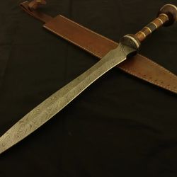 Roman Gladius, Historical Custom Handmade Damascus Steel Blade, Dagger Warrior Sword