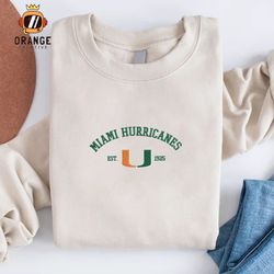 Miami Hurricanes Football Embroidered Sweatshirt, NCAA Embroidered Shirt, Embroidered Hoodie, Unisex T-Shirt