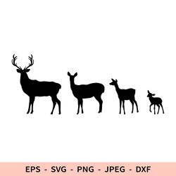 Deer Family Svg Hunting Animal Dxf File for Cricut Deer Silhouette Png