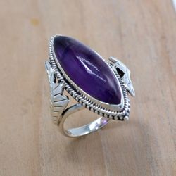 Amethyst 925 Silver Handmade Ring Jewelry, Valentines Day Gift Ring , Valentines Day Gift Ring