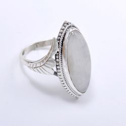 Moonstone 925 Silver Handmade Ring Jewelry, Dainty Rainbow Moonstone Rings