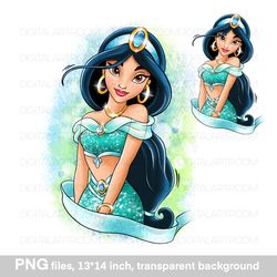 Cartoon Arabian princess, PNG sublimation design