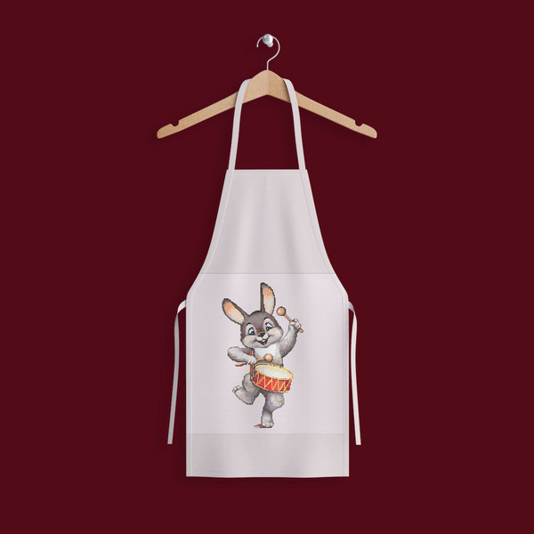 6 Funny Bunny with drum cross stitch pattern cross stitch chart for home decor and gift.jpg