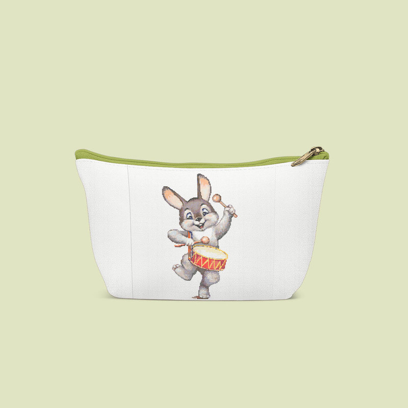 7 Funny Bunny with drum cross stitch pattern cross stitch chart for home decor and gift.jpg