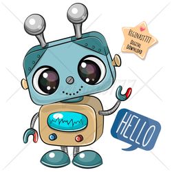 cute cartoon robot png, girl, clipart, boys, sublimation design, print, clip art