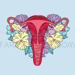in love female reproductive medicine flower vector illustration