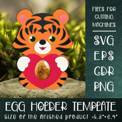 Tiger Easter Chocolate Egg Holder Template SVG