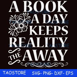 A book a day keeps reality the away svg