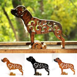 figurine staffordshire bull terrier, statuette staffy made of wood (mdf)