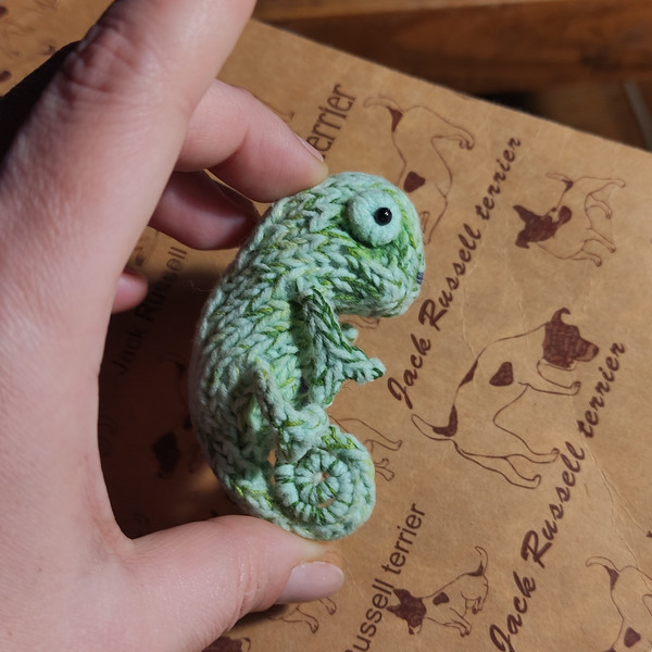 Chameleon Brooch Knitting Pattern, cute toy knitting pattern, green chameleon pattern, brooch tutorial, knitting guide 6.jpeg