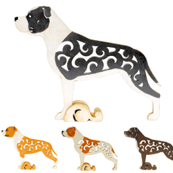 figurine american staffordshire terrier, statuette staffy made of wood (mdf)