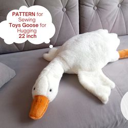 Sewing Pattern for Making a Plush Goose Toy to Hug, Goose Sewing Pattern,Goose Plush Sewing Pattern PDF Instant Download