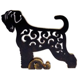 Figurine Black Russian terrier statuette Chornyi Terrier made of wood (MDF)