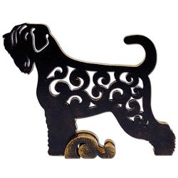 figurine black russian terrier statuette chornyi terrier made of wood (mdf)