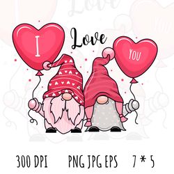 valentine gnomes png, valentine  gnomes clip art, valentine gnomes sublimation, instant download, digital download