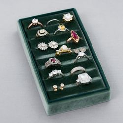 Oblong Jewelry Rings Display Box Storage Velvet Box Vintage Style Handmade Antique Engagement Wedding Proposals Temple