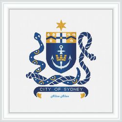 cross stitch pattern coat of arms city sydney australia shield anchor heraldry country counted crossstitch patterns pdf