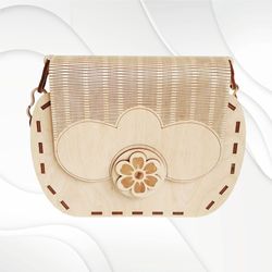 Clutch purse with chain, vector design for laser cut. Evening bag svg cut files.