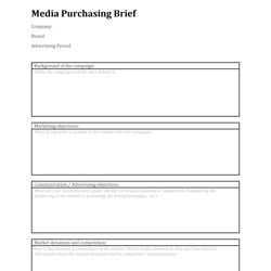 Media Purchasing Buying Brief Template| Media Campaign Brief Template Planner|Media Planning|Media Agency Brief Template