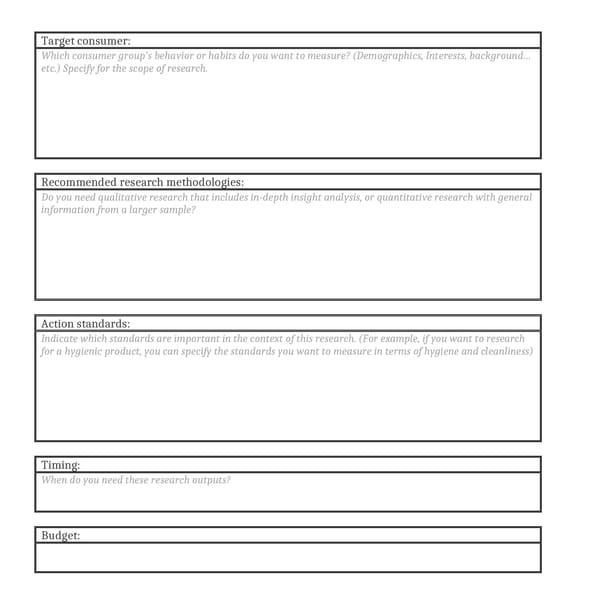 Market Research Brief TemplateMarket Research PlannerMarke Inspire