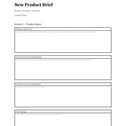 New Product Brief Template|Product Brief Planner|Product Design Brief|New Product Development Template|Product Marketing