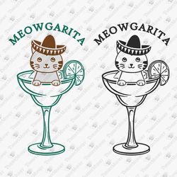 Meowgarita Humorous Parody Graphic Design T-Shirt Sublimation