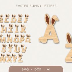 Easter bunny letters svg, Easter bunny ears svg bundle
