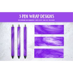 Purple Marble Pen Wrap Template. Sublimation or Waterslide