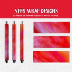 Red Marble Pen Wrap Design . Sublimation or Waterslide Epoxy Pen Design