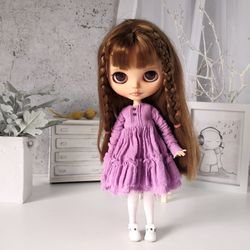 Blythe doll clothes Purple dress Blythe doll Doll clothes handmade outfit