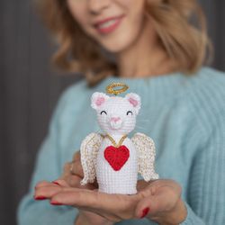 Amigurumi Valentines day Angel, Angel crochet pattern for Valentine's day, Cupid crochet pattern,