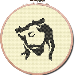 jesus cross stitch pattern, religious catholic cross stitch sampler design, easy cross stitch template instant download