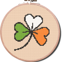 Shamrock cross stitch pattern St Patrick's day cross stitch Clover Modern cross stitch pattern pdf