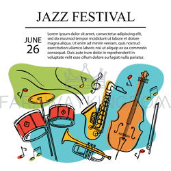 jazz festival musical banner invite colorful concert poster