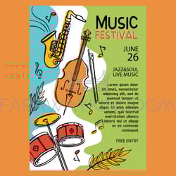 jazz festival banner musical invite colorful concert poster
