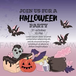 join us halloween cartoon mystical vector illustration set