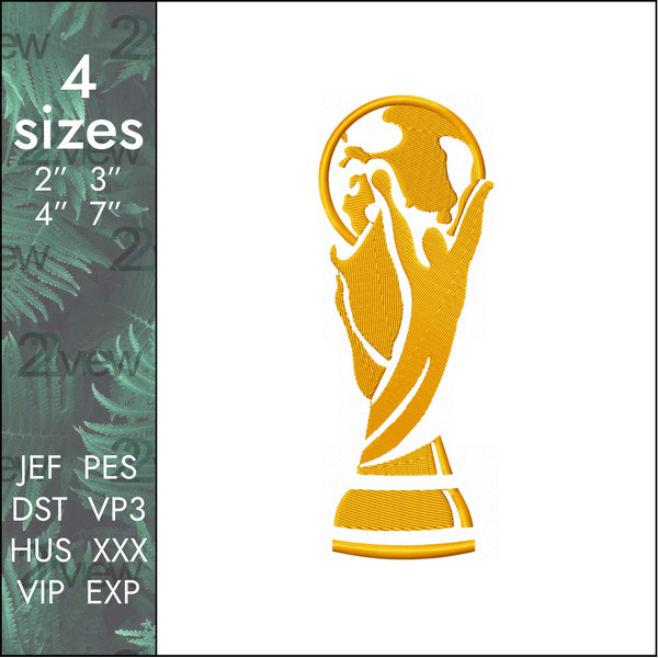 FIFA football golden world cup machine embroidery design