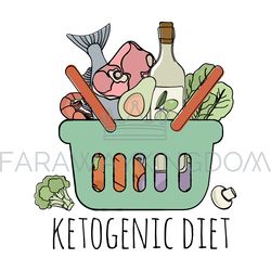 KETO STORE Healthy Food Low Carb Diet Vector Illustration Set