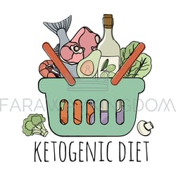 keto store healthy food low carb diet vector illustration set