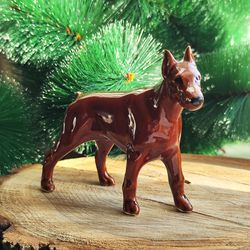figurine miniature pincher ceramics handmade, pincher statuette porcelain