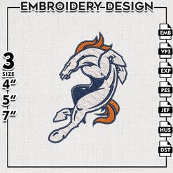 Broncos NFL Logo Embroidery Design, Denver Broncos Football Embroidery files, NFL Teams, Machine embroidery designs