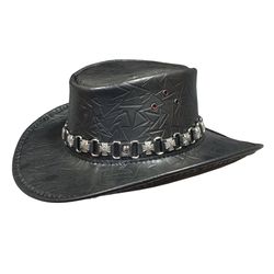 Bounty Hunter Black Leather Hat