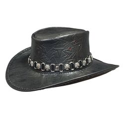 bounty hunter black leather hat
