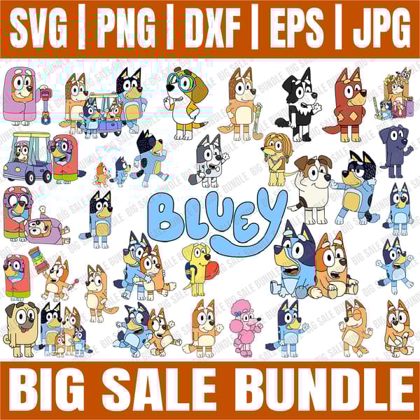 Bundle 32 Files Bluey Svg, Bluey Bundle Svg, Bluey Svg, Blue - Inspire ...