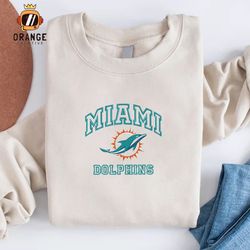 Miami Dolphins Embroidered Sweatshirt, NFL Embroidered Shirt, NFL Dolphins, Embroidered Hoodie, Unisex T-Shirt