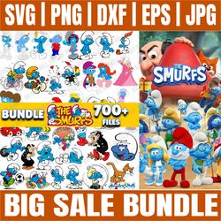 bundle 700 files smurfs svg, smurfs svg, mega bundle smurfs png, smurfs layered svg