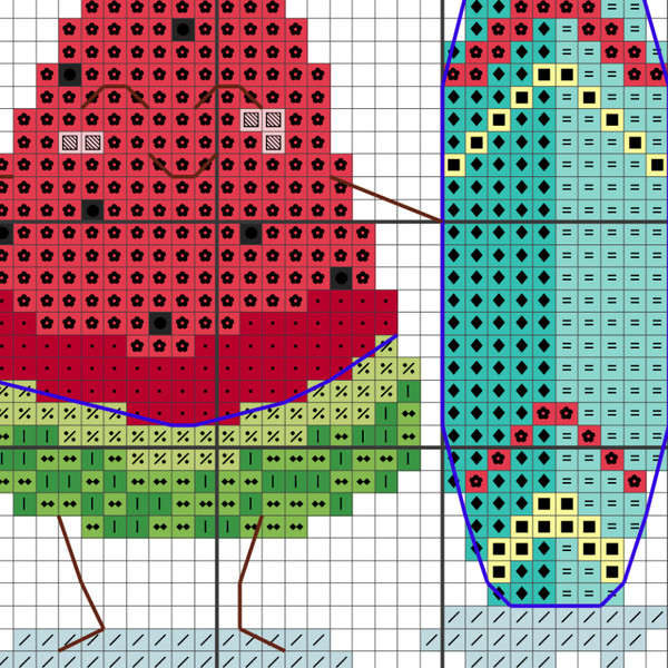 Summer Fruit cross stitch pattern-4