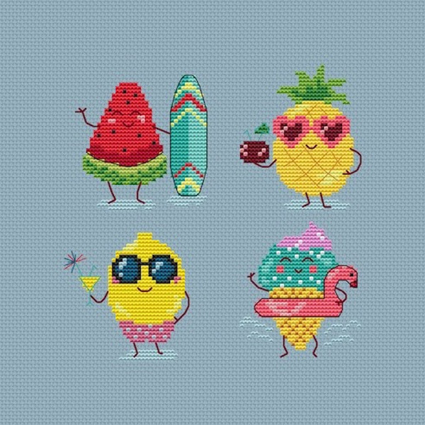 Summer Fruit cross stitch pattern-6