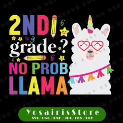 2Nd Grase No Prob Llama Svg, 100 Days Svg for School, llamas svg, Cricut, svg files, File For Cricut, For Silhouette